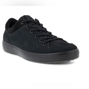 Ecco Men's Soft 7 Black Nubuck Leather Sneakers Size 9-9.5 (43)
